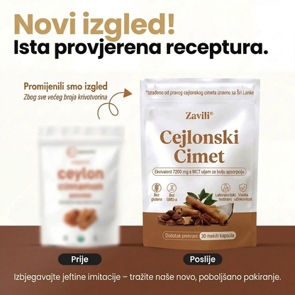 ZAVILI® Cejlonski cimet 12:1 s MCT uljem — 30 kapsula