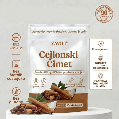 ZAVILI® Cejlonski cimet 12:1 s MCT uljem — 30 kapsula