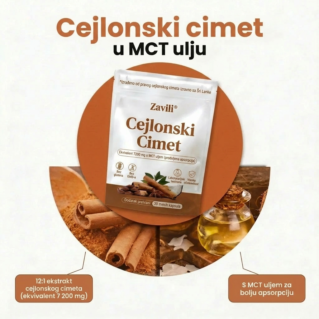 ZAVILI® Cejlonski cimet 12:1 s MCT uljem — 30 kapsula